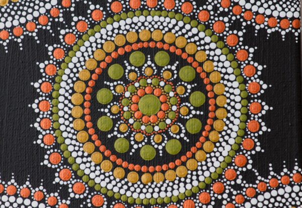 Unique colourful dot Mandala painting