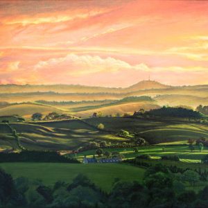 Meandering Meadows landscape painting by Rhia Janta-Cooper