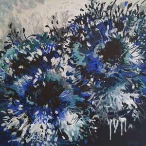 Contemporary abstract blue painting