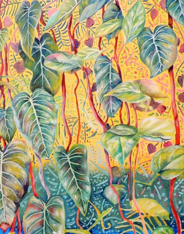 Tropical Jungle Oil Painting by British artist Elizabeth Sadler