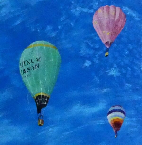 Summer Ballooning Oil Painting by UK Artist Elizabeth Sadler