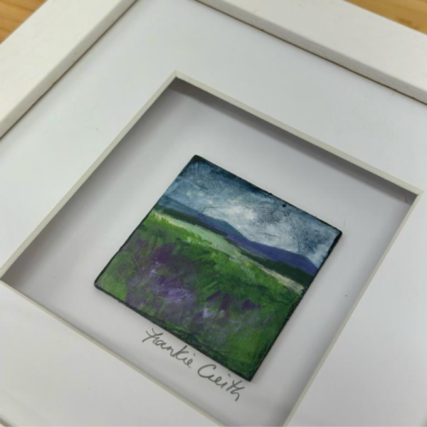 Frame detail of Lavender Original Artwork inspired by the North Coast of Ireland by Frankie Creith.