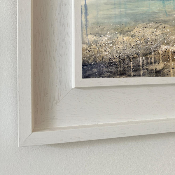 Frame detail of Pebbles Original Artwork inspired by the North Coast of Ireland by Frankie Creith