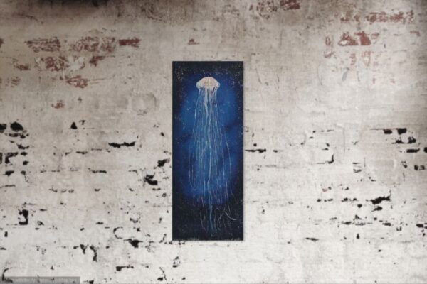 Compass Jellyfish Oil Painting by UK Artist Elizabeth Sadler