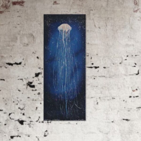 Compass Jellyfish Oil Painting by UK Artist Elizabeth Sadler