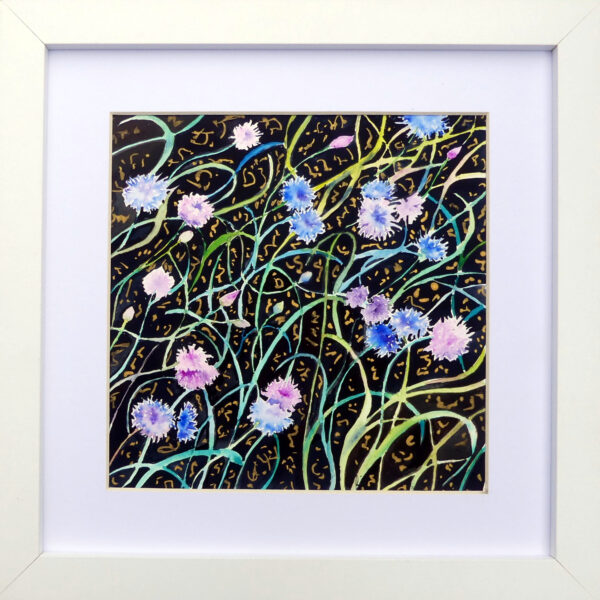 Framed botanical watercolour by British artist Elizabeth Sadler