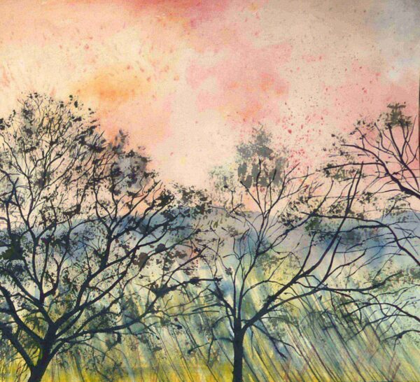 sunrise watercolour painting by british artist Elizabeth Sadler