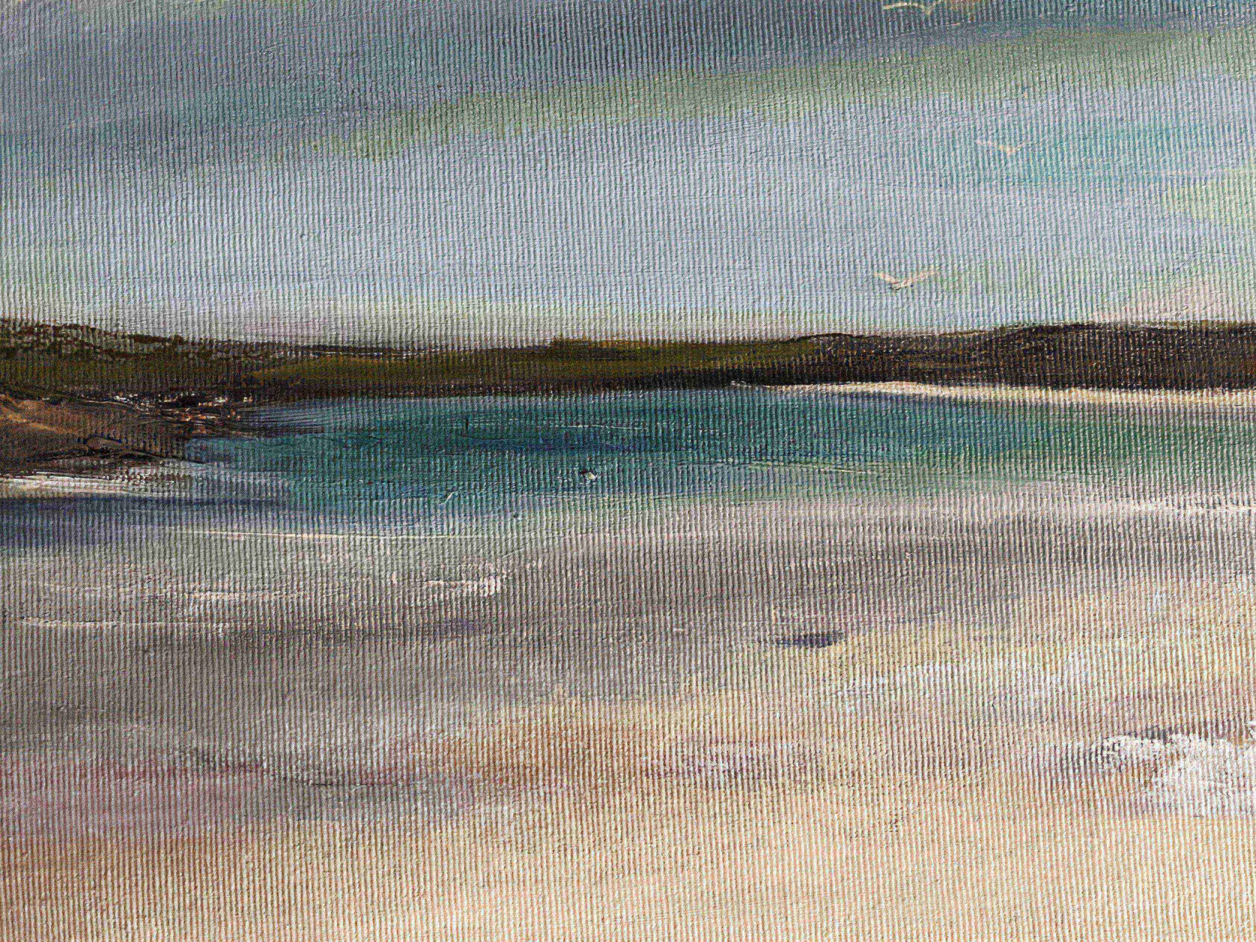 oil on canvas board painting of the Isles of Scilly, ocean beach island artwork