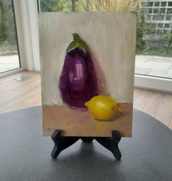 “Aubergine and Lemon “ by Irish artist Marie Woods.