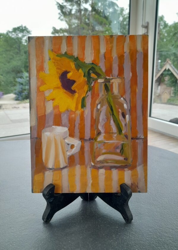 “Sunflower on Orange “by Irish artist Marie Woods