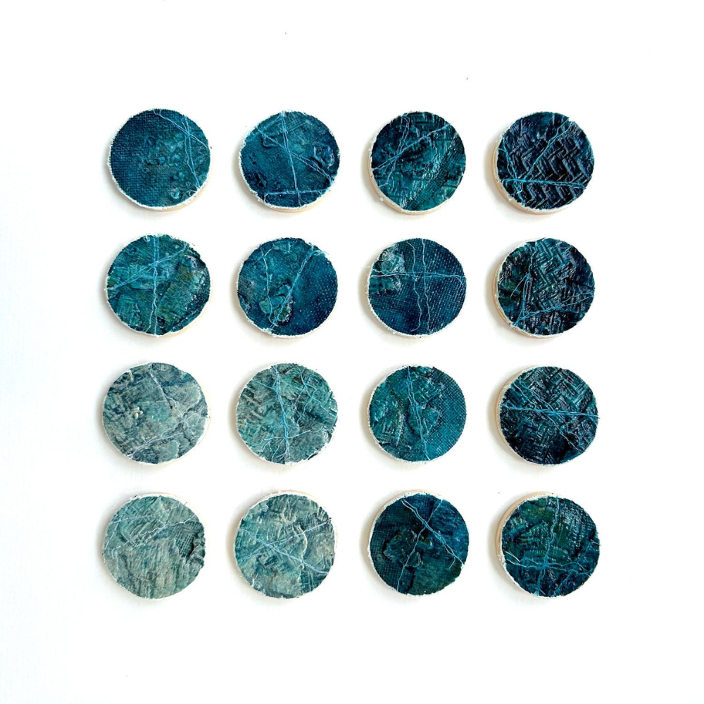 Tide Coastal Patterns mixed media original artwork by Frankie Creith