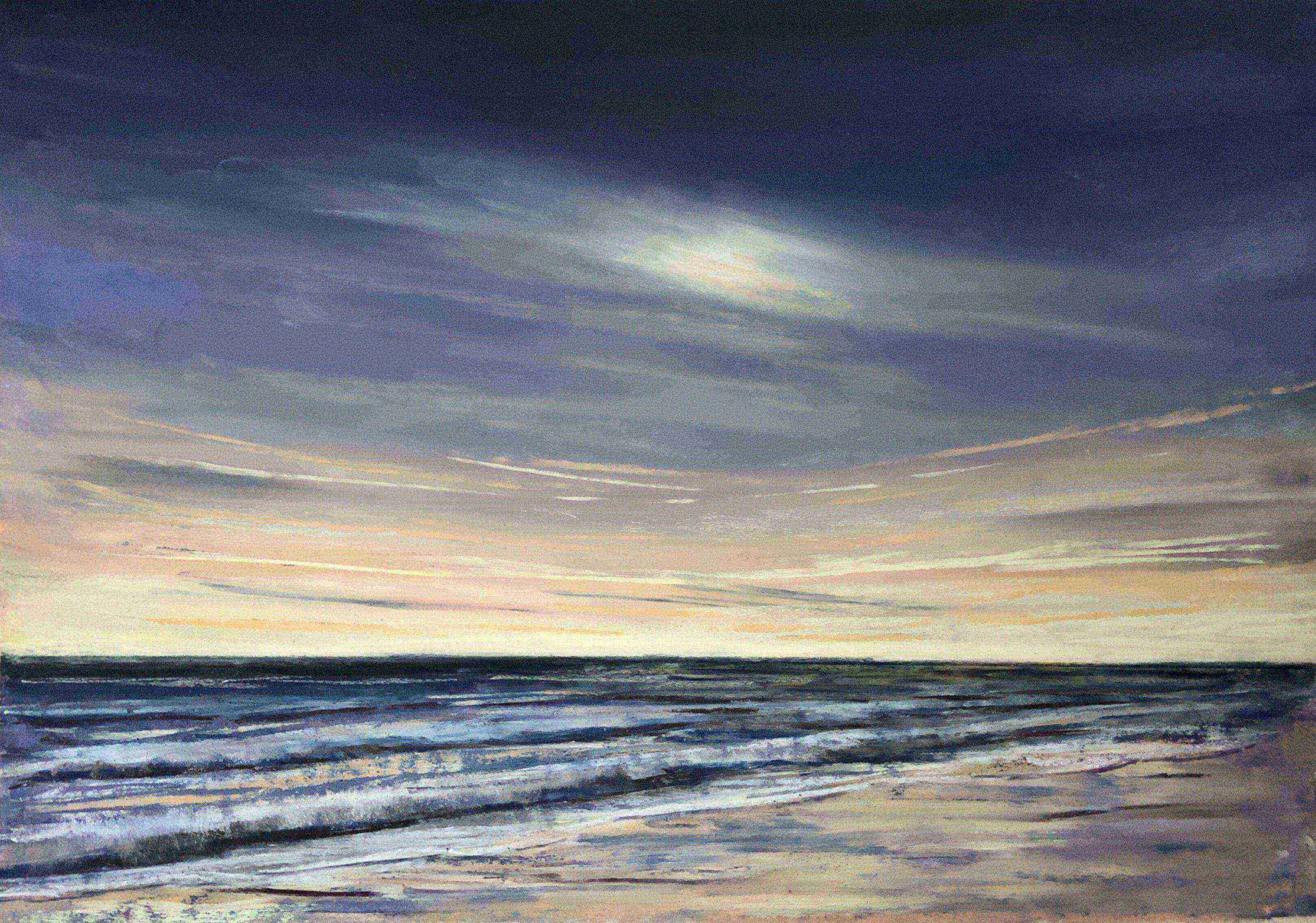 Beach painting by Lincolnshire artist Geraldine Segre