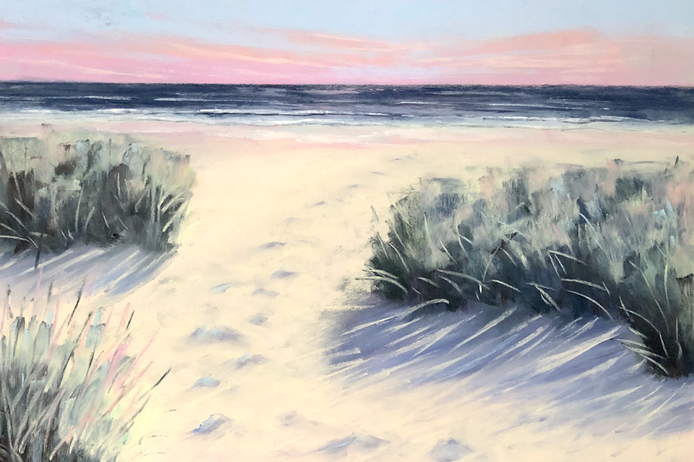 Beach painting by Lincolnshire artist Geraldine Segre